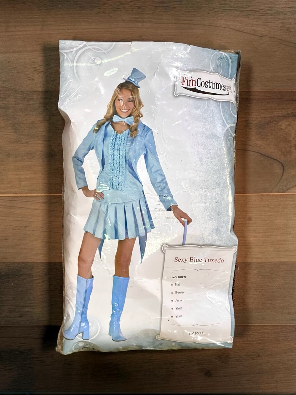 Women’s Large sexy blue tuxedo Halloween costume